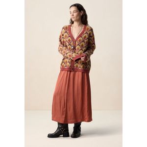 Sissy-Boy - Maxi Rok - Rood - Hoge Taille - Satijnen Look