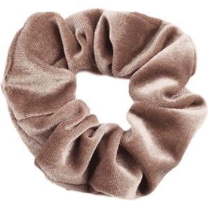 IRSA Scrunchie Velvet Licht Bruin - haarwokkel - Haarelastiek - Haaraccessoire (1 stuk)