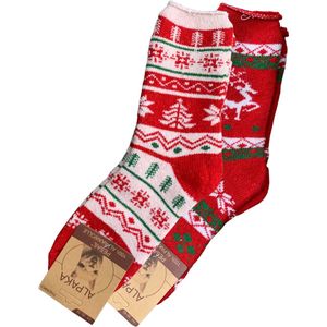 1 paar - Alpaca Wollen Sokken - Maat 35-38 - Wintersokken - Huissokken - Cadeau Artikel