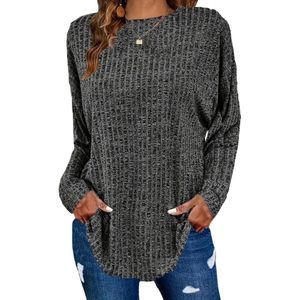 Livano Sweater Dames - Sweaters - Hoodie - Warme Trui - Vest - Lavendel - XL