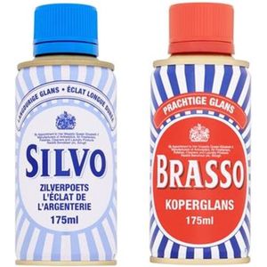 Brasso - Koperpoets 175 ml + Silvo Silverpoets 175 ml - 2 pack