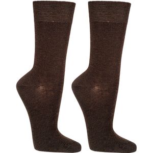 Kantoor sokken | Wollen werksokken | Kleur: Bruin | Diverse maten | 6 paar