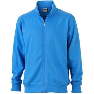 James and Nicholson Unisex Workwear Sweat Jacket (Aqua Blauw)