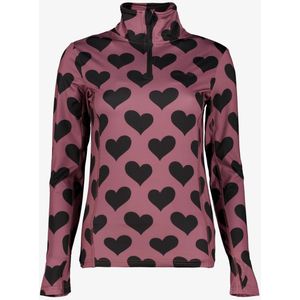 Mountain Peak dames thermoshirt met rits hartjes - Roze - Maat S