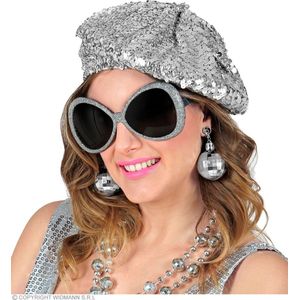 Widmann - Jaren 80 & 90 Kostuum - Hippe Zilveren Glitter Disco Accessoire Set - Zilver - Carnavalskleding - Verkleedkleding