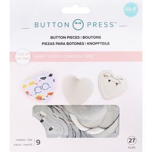 We R Makers Button press Refill pack Heart 58mm -