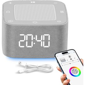 White Noise Generator - Multifunctioneel - Wekker - Bluetooth-luidspreker - Nachtlampje