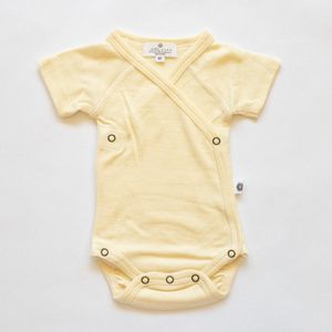 Wollen Overslagromper korte mouw – Merinowol - Naturel 50