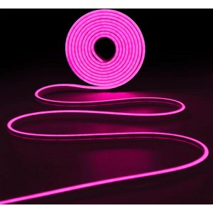 Flexibele Neon LED Strip Licht 5 meter - Roze Silicone Verlichting - Snijdbaar en IP65