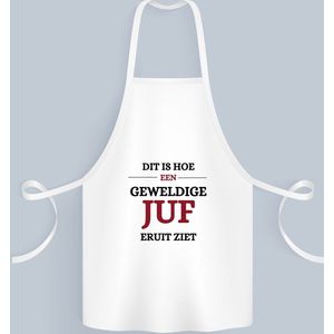Akyol - geweldige juf eruit ziet Keukenschort - Juf - beste juf - school - verjaardagscadeau - afscheidscadeau - kado - 82 bij 71 cm
