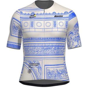 Santini Tdf Arrivée Arc De Triomphe 2025 Korte Mouw Wielertrui Paars L Man,Vrouw