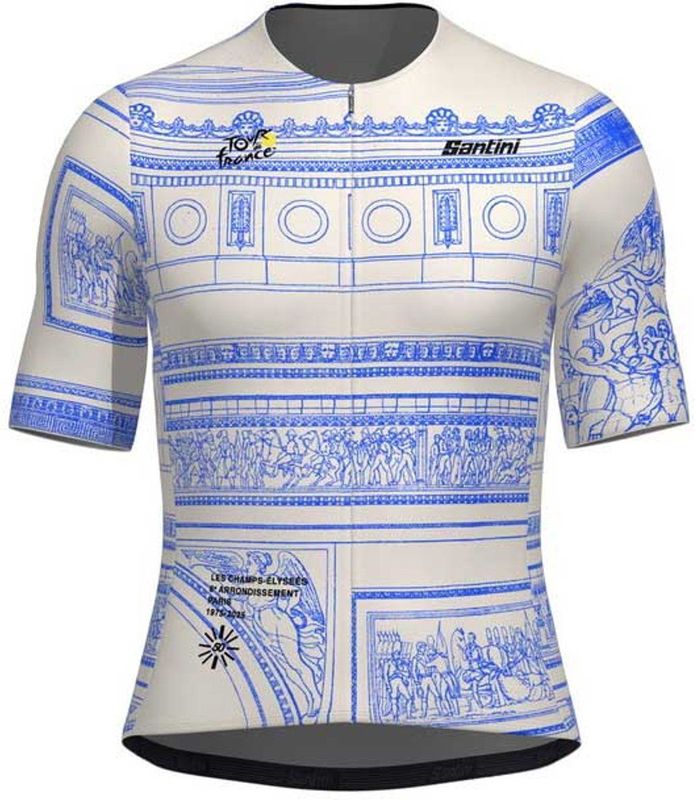 Santini Tdf Arrivée Arc De Triomphe 2025 Korte Mouw Wielertrui Paars L Man,Vrouw