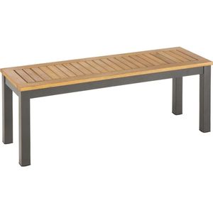 NATERIAL - bank ORIS - tuinbank 2-zits - balkonbank - 129,5x45x43 cm - aluminium - eucalyptus FSC - houten bank - balkonmeubel