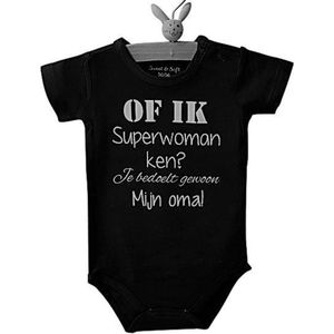 romper baby met tekst superman papa kort zwart maat 56 eerste vaderdag