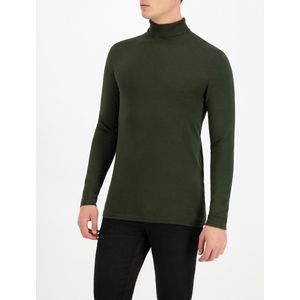 Purewhite - Heren Regular Fit Essential Trui - Groen - Maat XS