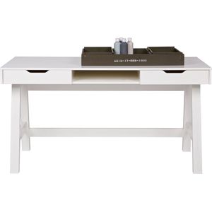 WOOOD - Nikki Bureau - Wit - Grenen - 75x140x62