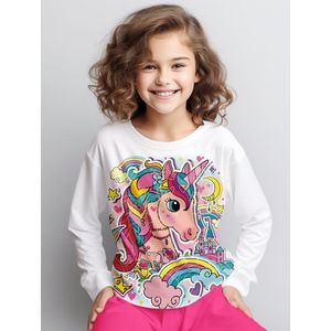 Eenhoorn Sprookje - Glow-in-the-dark pyjama - roze - maat 92-98 - 2 jaar - 100% katoen