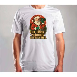 Oh Look Nobody Gives a Shet - T Shirt - MerryChristmas - ChristmasVibes - Funny - Sarcasm - VrolijkKerstfeest - Kerstmis - Grappig - Sarcasme