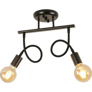 Goeco Plafondlamp Zwart - Plafonnière - retro kroonluchter - woonkamer plafonniére - met E27 fitting - excl. lichtbronnen