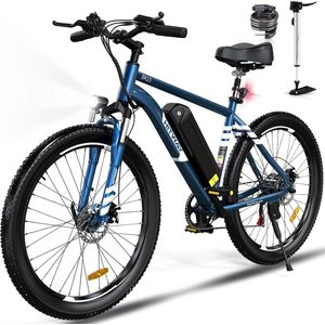 HITWAY Elektrische Fiets BK15 - 26*3.0 Inch Mountain EBike met Afneembare 48V 15Ah Lithium Batterij - City Commuter E-Bike met 250W Motor - 7 Versnellingen - IP54 Waterdicht