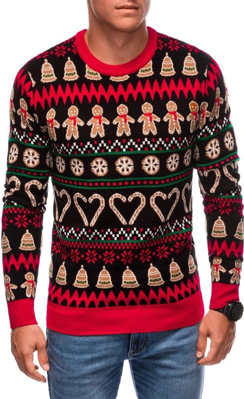 Italian Style - Kerst Trui Heren - Rood Zwart - Christmas