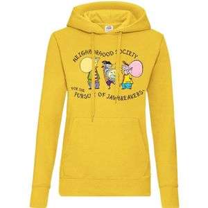 Cartoon Network Damen Ed, Edd n Eddy Neighborhood Society Girly Hoodie WB-57-EEE003-DTF922 Yellow-S