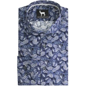 GENTS - Overhemd Blumfontain paisleyprint strijkvrij - Katoen - Blauw - Maat XL/XL