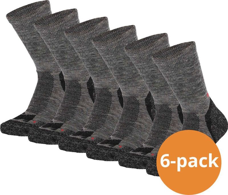 Xtreme - Hiking Sokken - Antraciet - 6 Paar - Extra Warm - Anatomisch Gevormd Voetbed