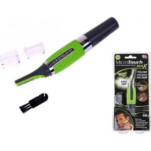 VERK Trimmer met licht - Neushaartrimmer - Oortrimmer - Wenkbrauwen - Nekhaar - Groen - Zwart - Trimmer met batterijen