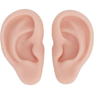 Inovra Plus - Siliconen Oormodel Links en Rechts Zacht Flexibel Model Nep Oorring Oefenmodel Siliconen Lichaamsdelen Realistische Silicone Oorvorm voor Sieradendisplay Acupunctuur Pop (Medium)