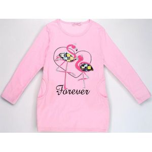 Seagull lang shirt flamingo's forever lichtroze 170/176