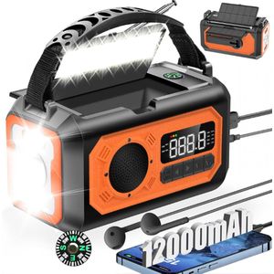 Noodradio - Radio - Radio Op Batterijen - Radio Op Batterijen Voor Rampen - Draagbare Radio - Opwindbare Radio - Noodradio Opwindbaar En Batterij - Bouwradio - Noodradio Solar Opwindbaar - Noodpakket - Noodrantsoen - Geschikt Als Zaklamp & Oplader