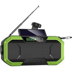 MKSS® Noodradio - Noodpakket Oorlog - Draagbare Radio - Powerbank Zonneenergie - Transistor Radio op Batterijen - Groen