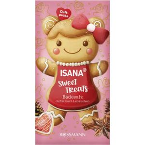 Kerst Badzout Sweet Treats - Isana | 1x 350ml - Gemberkoekjes | Wintergeur Badschuim - Limited Edition 2025