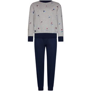 Pastunette Pyjama - Aspen Ski - Katoen - Grijs/Blauw - Maat 164