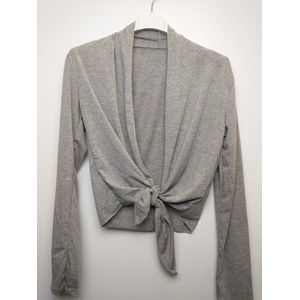 Bolero dames vest Jessica lichtgrijs lange mouwen one size S/M