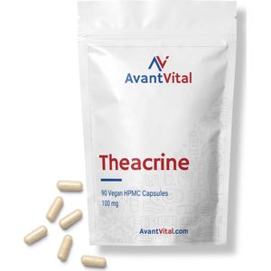 Theacrine - 90 Vegan Capsules - 100 mg - Geen Cafeïne Crash - AvantVital - Voedingssupplementen