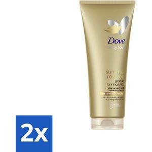 2 x Dove Body Love Zelfbruinende Bodylotion - Summer Revived - Light-Medium - 200 ml - Zelfbruinende Bodylotion - Zomerse Gloed - Lichte Tot Medium Huid - Hydratatie - Gevoelige Huid