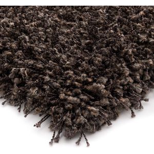 Hoogpolig vloerkleed effen - Shaggy Prime donkerbruin 160x230 cm