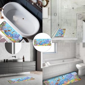 Antislip Kinderbadmat Walvis 100 x 40 cm - Cartoon Design met Zuignappen - BPA-Vrij en Schimmelbestendig