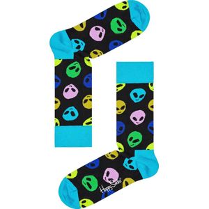 Happy Socks Alien sokken - Maat 41/46 - Blauw/Zwart - 1 Paar