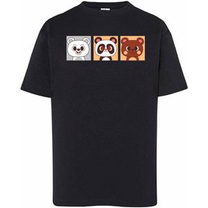 Kids - T-Shirts - Bear Trio 1-Zwart-152