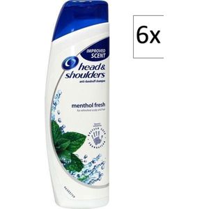 Head & Shoulders Menthol Fresh - Anti-Roos Shampoo - Dagelijks Gebruik - Fris Gevoel - Voordeelverpakking - 6 x 250ml