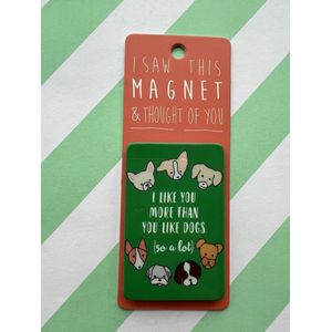Koelkast magneet - Magnet - I like you more than you like dogs - MA164