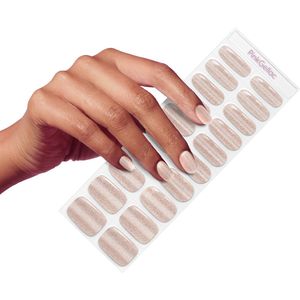 Pink Gellac UV Nagelstickers - Gellak Stickers 0025 Cat Eye Champagne Gold - Nail Art Gel Stickers voor Nagels - 20 stuks in 10 maten