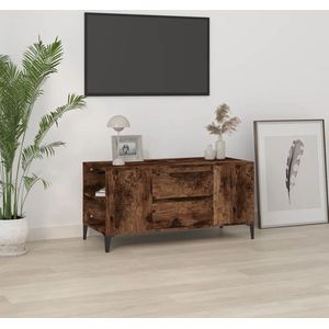 The Living Store TV-meubel Urban - Industrieel - 102 x 44.5 x 50 cm - Gerookt eiken