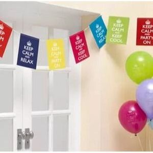Feest vlaggenlijn ""Keep Calm And Keep Cool"" - Multicolor - Karton - 3,5 meter - Feest - Party - Vlaggen - Slinger - Verjaardag