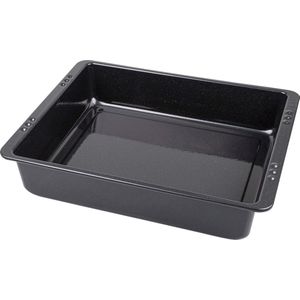 SET 350-56 XXL Braadpan Emaille met Lekbescherming en Extra Diepe Randen (70 cm) 65 Liter Zwart Gespikkeld