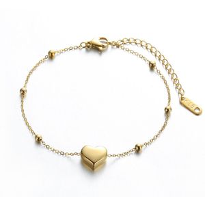 Armband met hartje bedels Zazi Heart goud verguld - Goudkleurige armband met hartje dames in Geschenkverpakking