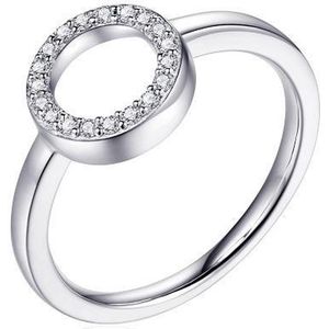 Schitterende Zilveren Ring Rond Design met Swarovski ® Zirkonia's 16.50 mm. (maat 52) model 149
